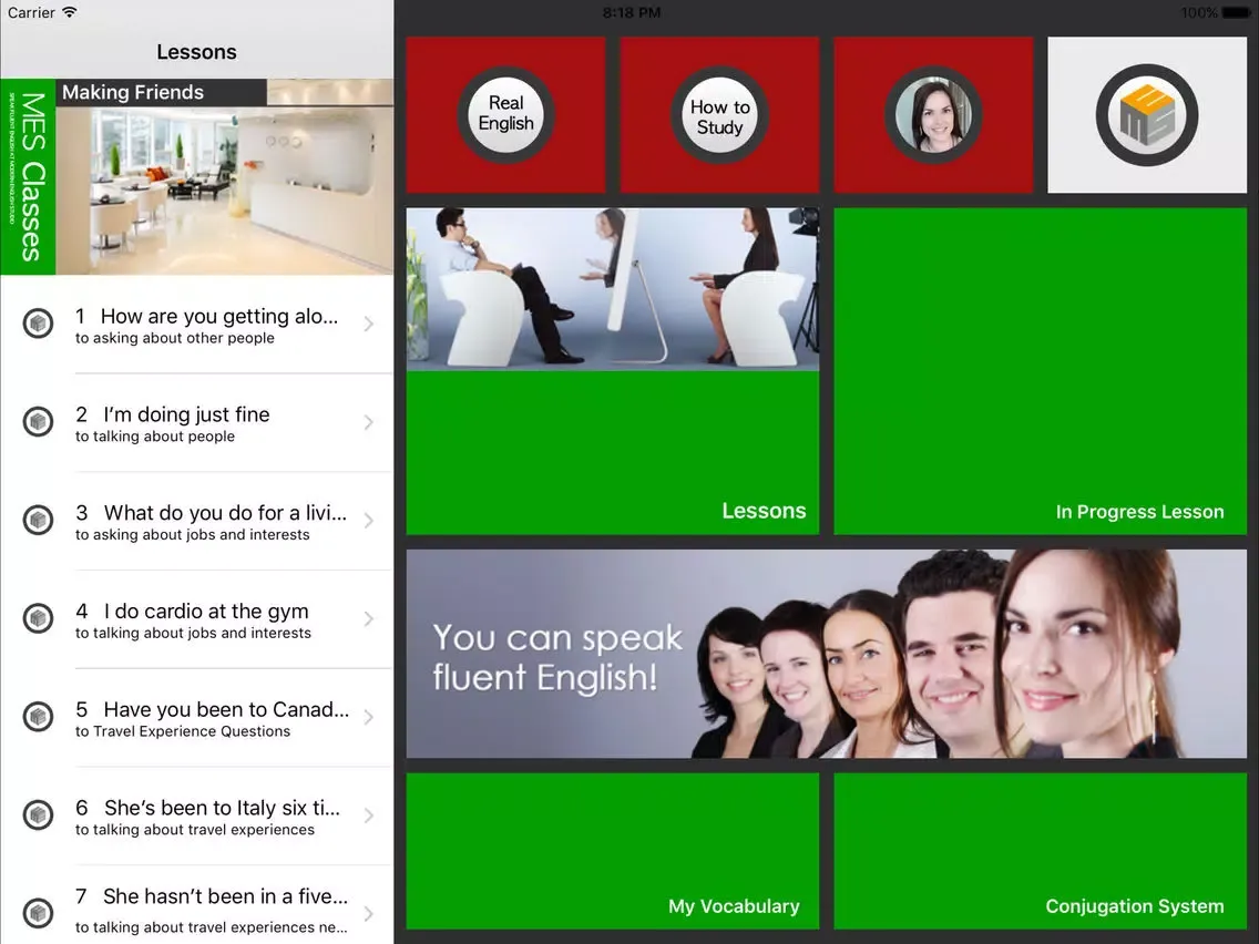 Tangkapan layar Real English Making Friends iPad 