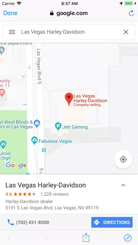 H-D Dealer Locations Screenshots