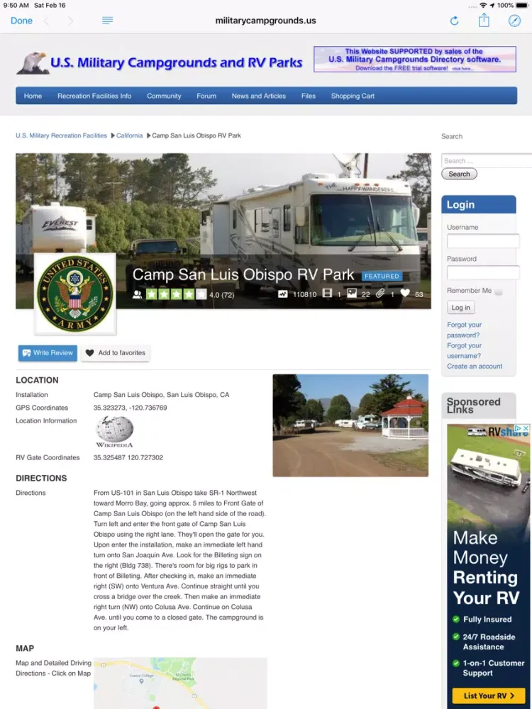Ultimate US Mil Campgrounds iPad  স্ক্রিনশট