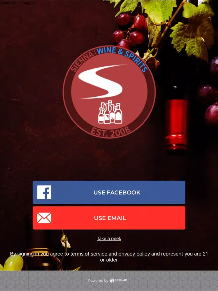 Sienna Wine & Spirits iPad  Ekran Görüntüleri