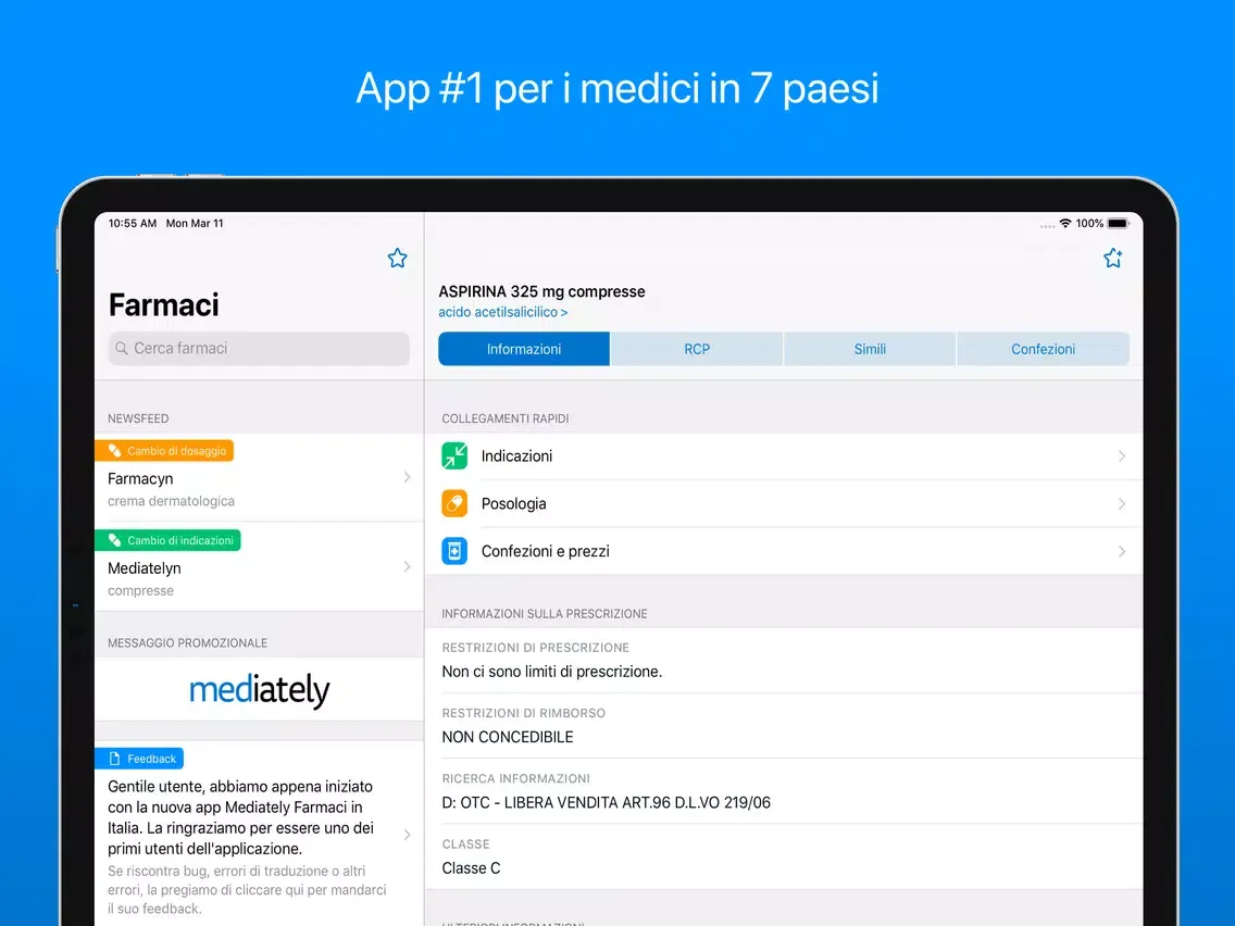 Скриншоты Mediately Farmaci iPad 