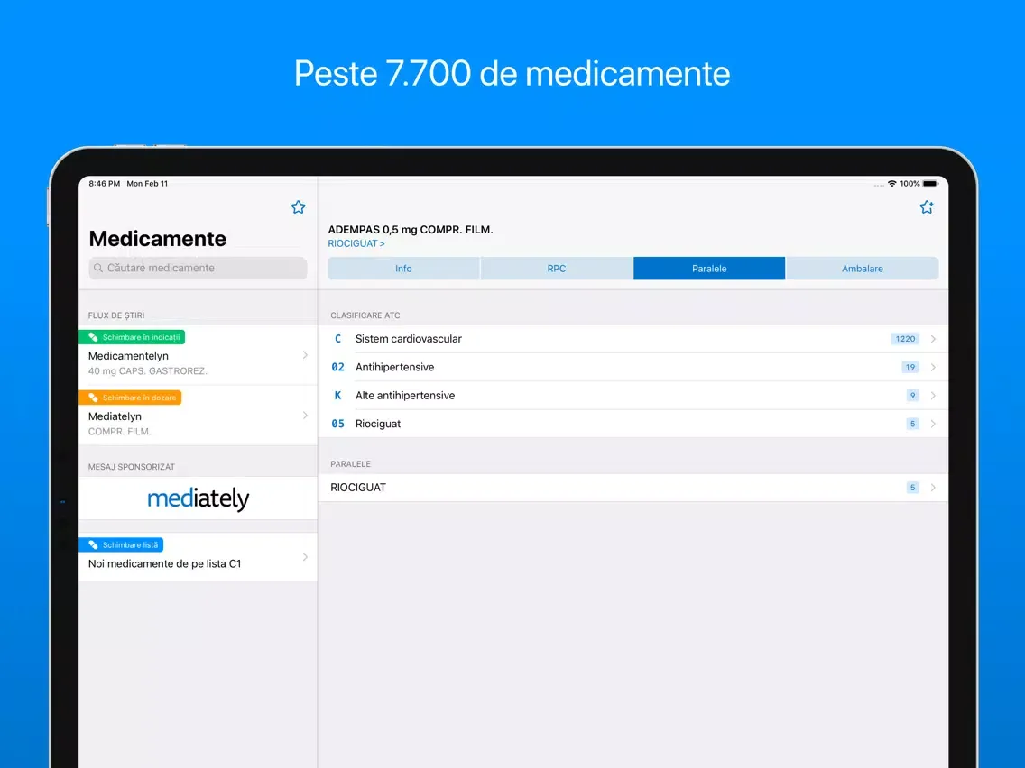 Lista medicamentelor Mediately iPad  سکرین شاٹس