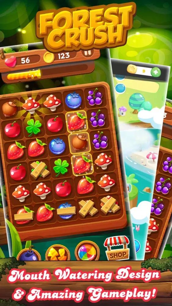 Forest Fruit Crush Link - Connect Match 3 game Ekran Görüntüleri