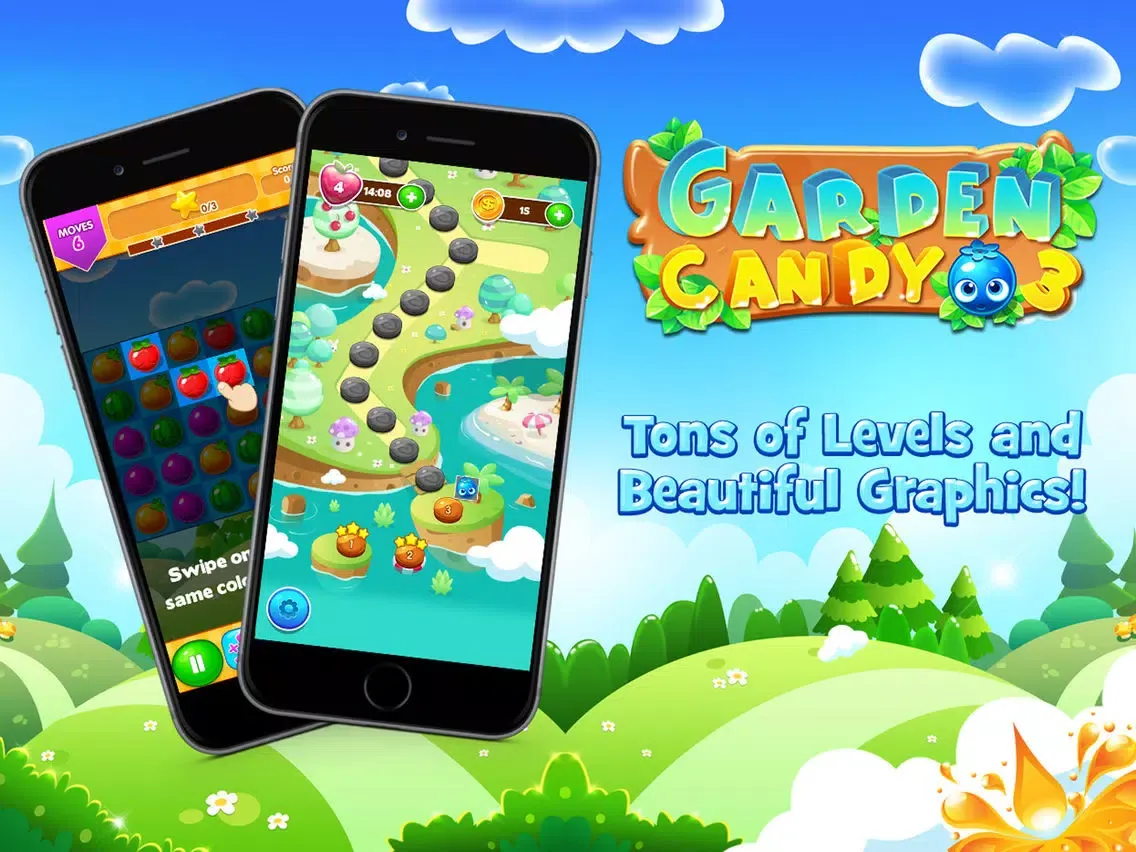 Fruit Splash Flower Blossom Candy Garden 3 iPad 应用截图