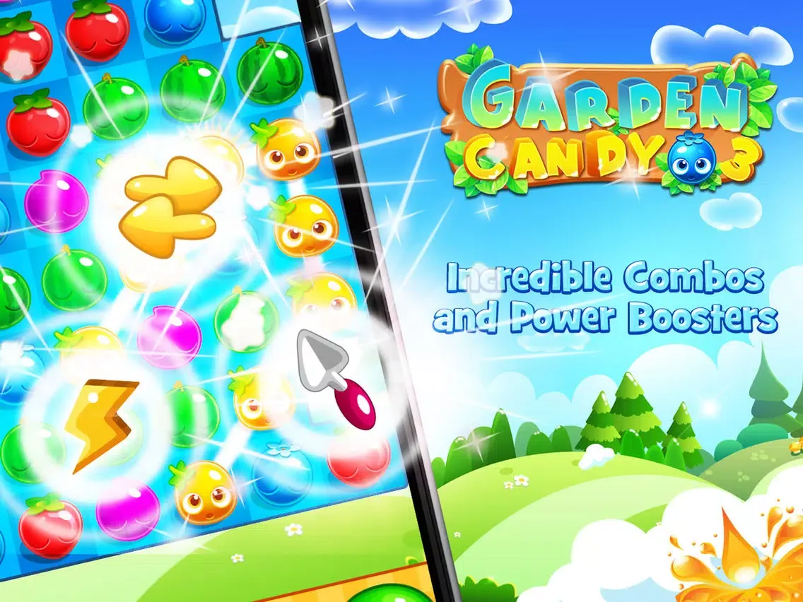 Fruit Splash Flower Blossom Candy Garden 3 iPad 应用截图
