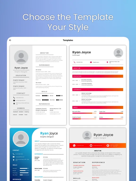 Capturas de tela do Resume Builder | CV Maker App iPad 