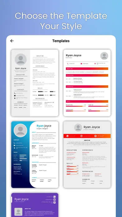 Capturas de tela do Resume Builder | CV Maker App
