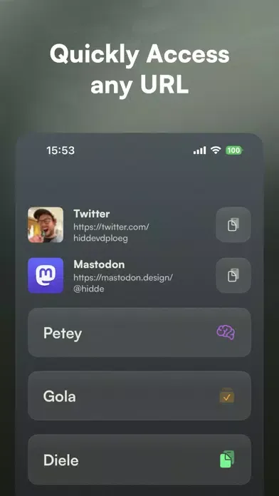 Tangkapan layar Diele - URL Manager