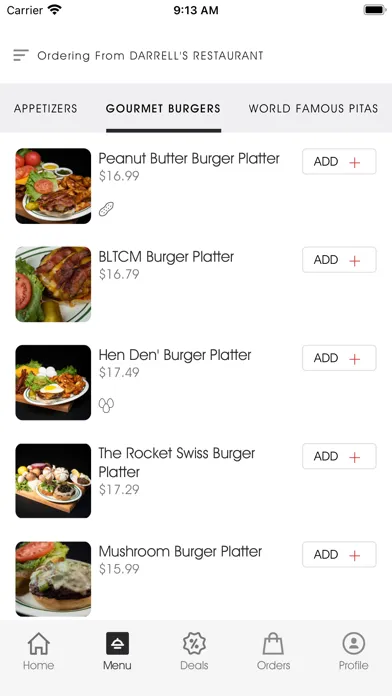 Capturas de tela do Darrell's Restaurants