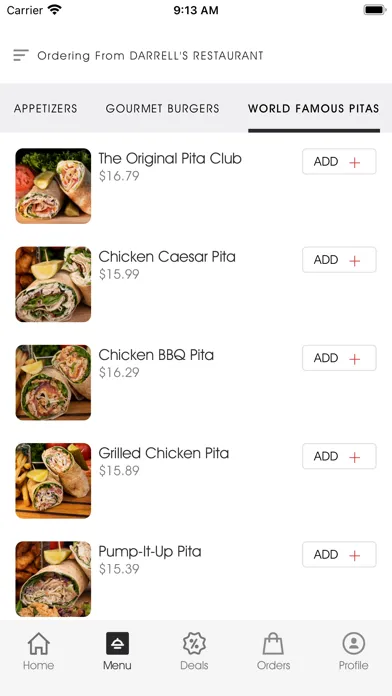 Capturas de tela do Darrell's Restaurants