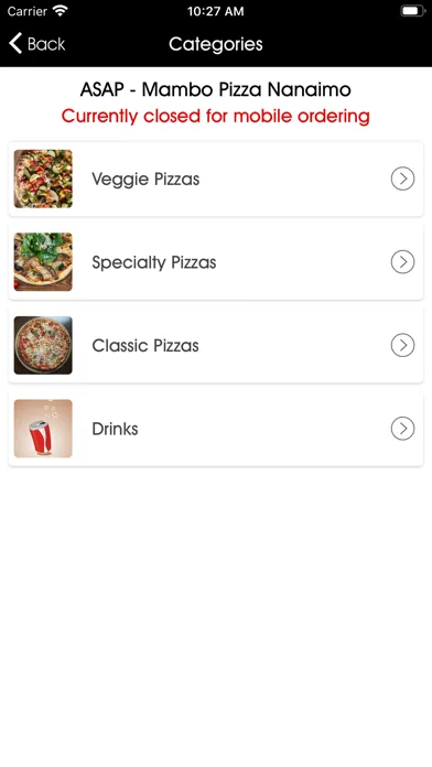 Ảnh chụp màn hình của Mambo Gourmet Pizza