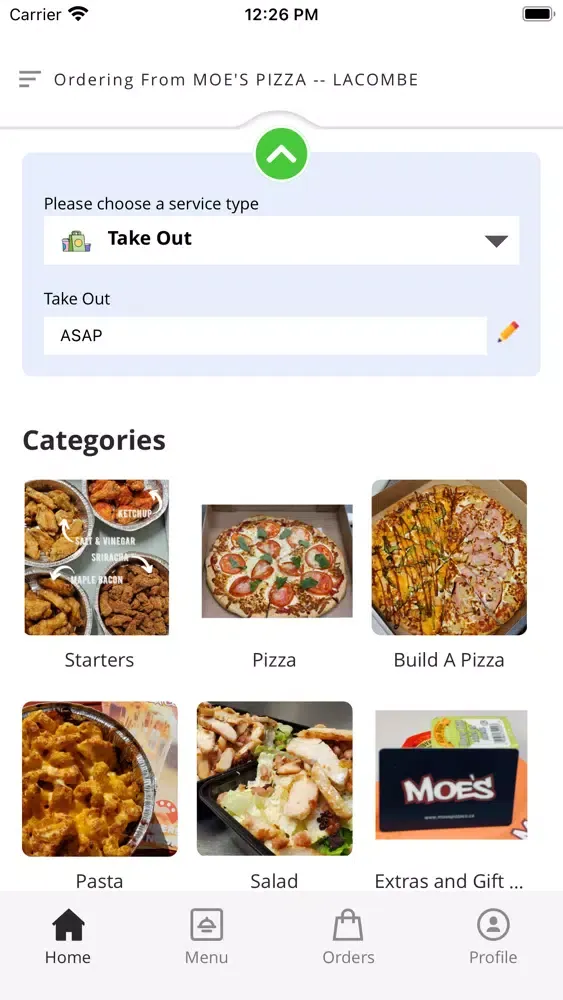Tangkapan skrin MOES PIZZA