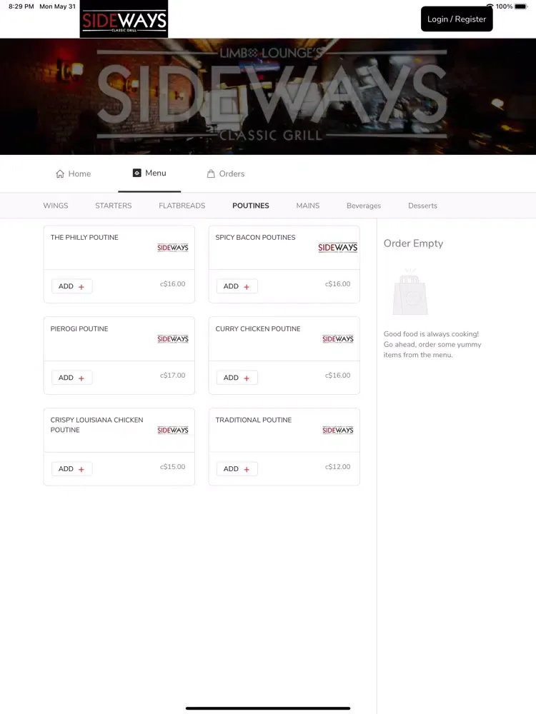 Sideways Classic Grill iPad  Screenshots
