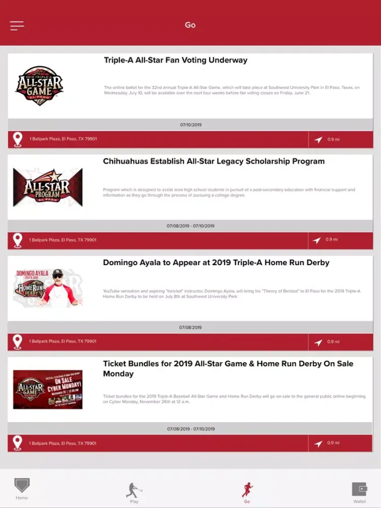 2019 Triple A All Star Game iPad  स्क्रीनशॉट