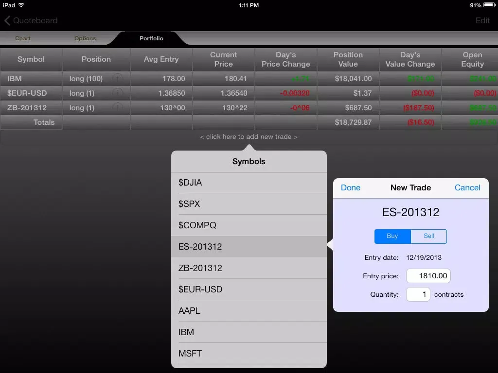 Screenshot di Trade Navigator iPad 
