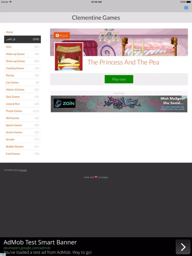 لعبة الأميرة والبازلاء iPad  Screenshots