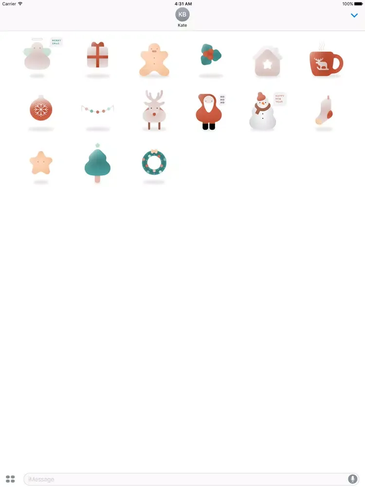 Tangkapan skrin Minimal Christmas Stickers - Stickers For iMessage iPad 