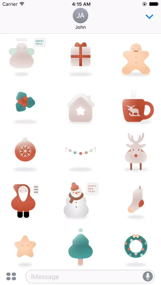 Tangkapan skrin Minimal Christmas Stickers - Stickers For iMessage