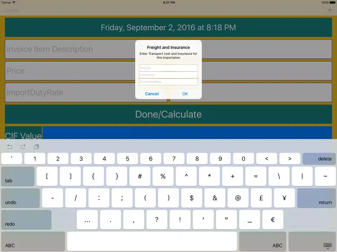Customs Duty Calculator iPad  스크린샷