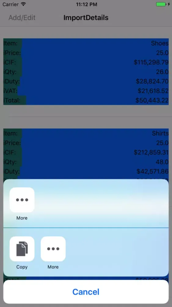 Customs Duty Calculator 스크린샷