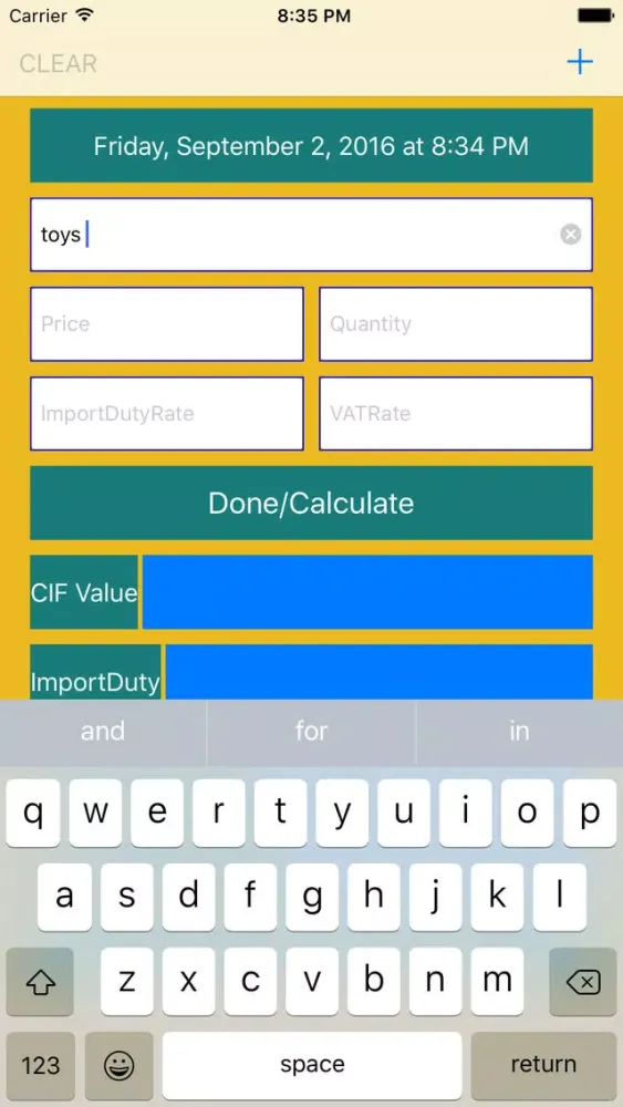 Customs Duty Calculator 스크린샷