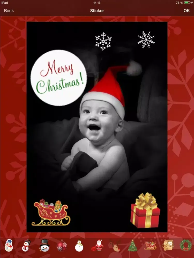 Zrzuty ekranu Christmas card : photo, sticker and greeting card iPad 