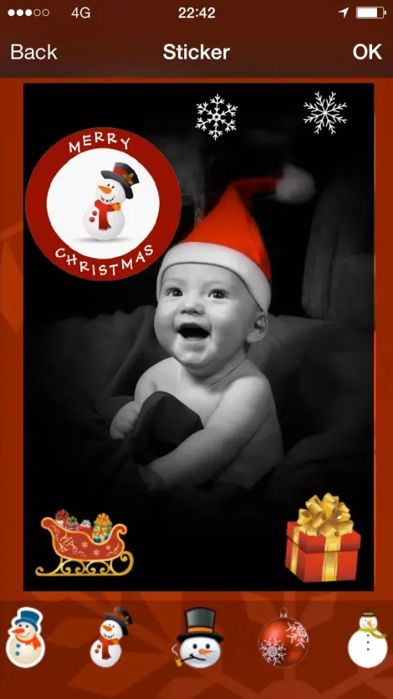 Zrzuty ekranu Christmas card : photo, sticker and greeting card