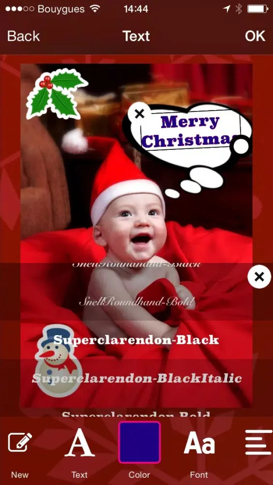 Zrzuty ekranu Christmas card : photo, sticker and greeting card