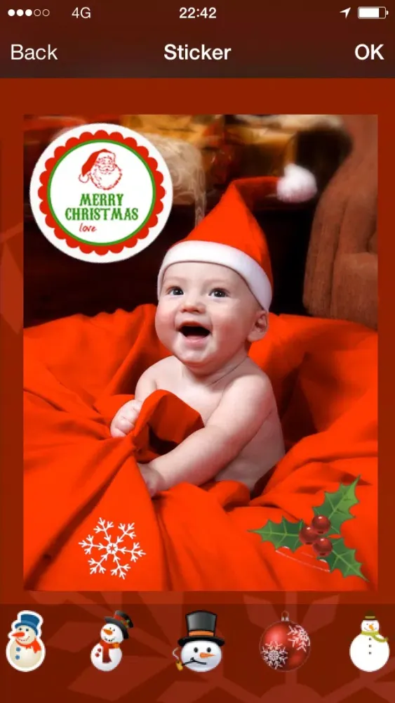 Zrzuty ekranu Christmas card : photo, sticker and greeting card