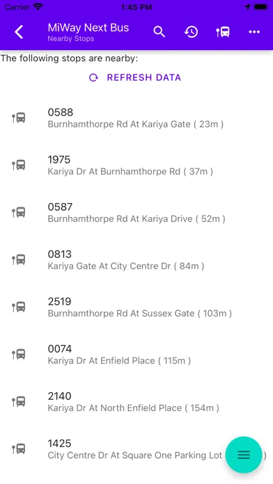 Mississauga MiWay Next Bus سکرین شاٹس