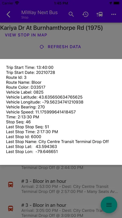 Mississauga MiWay Next Bus سکرین شاٹس