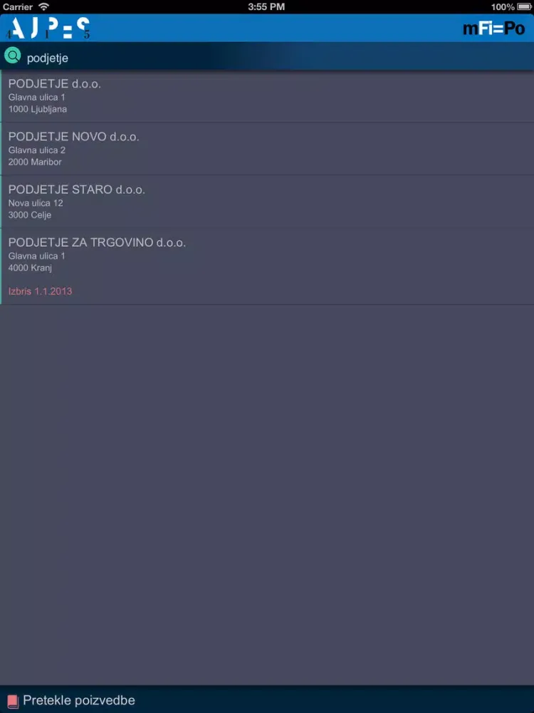 Tangkapan skrin mFi=Po AJPES iPad 