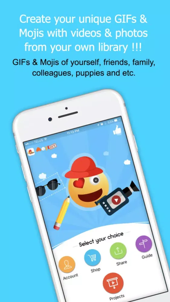Tangkapan layar Moji DIY-Personal GIF & Moji Maker