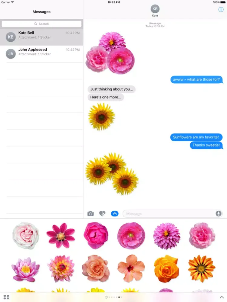 ภาพหน้าจอของ Flower Bouquet Stickers by Mojiberry iPad 
