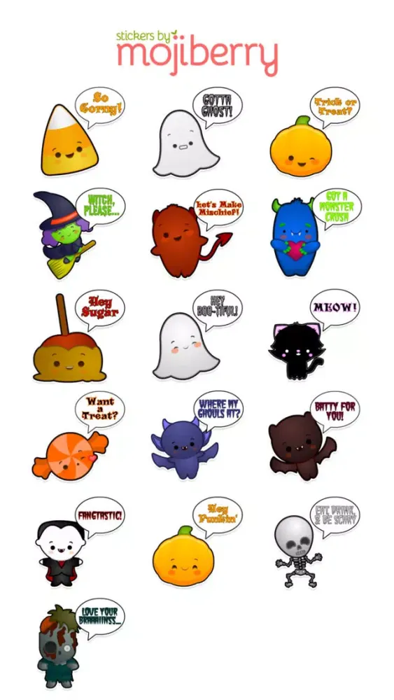 Captures d'écran de HalloweenMoji Stickers by Mojiberry