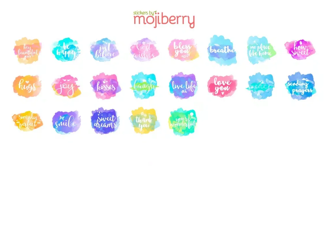 Watercolor Stickers by Mojiberry iPad  Ekran Görüntüleri
