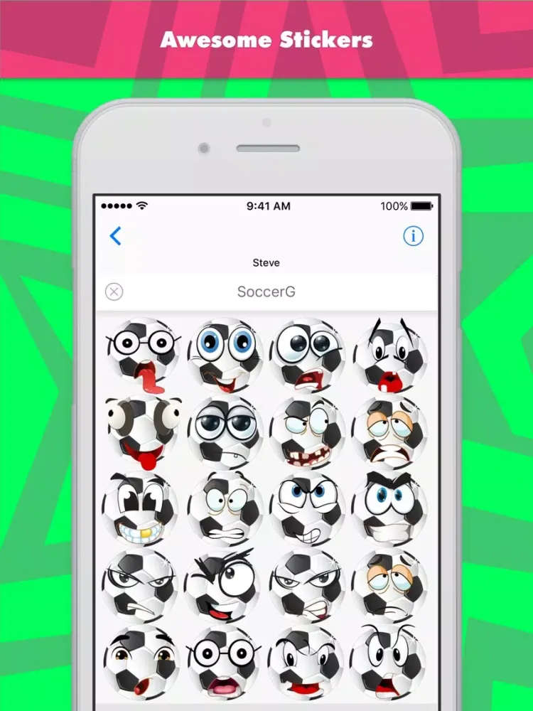 SoccerG stickers by Steve iPad  سکرین شاٹس
