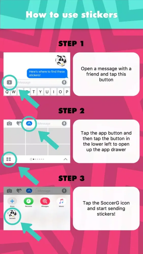 SoccerG stickers by Steve سکرین شاٹس