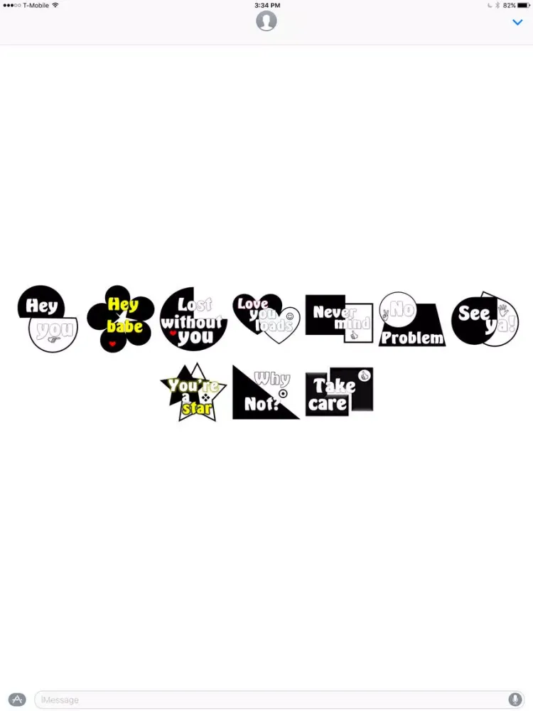 Black And White stickers by Alade Expressions iPad 應用截圖