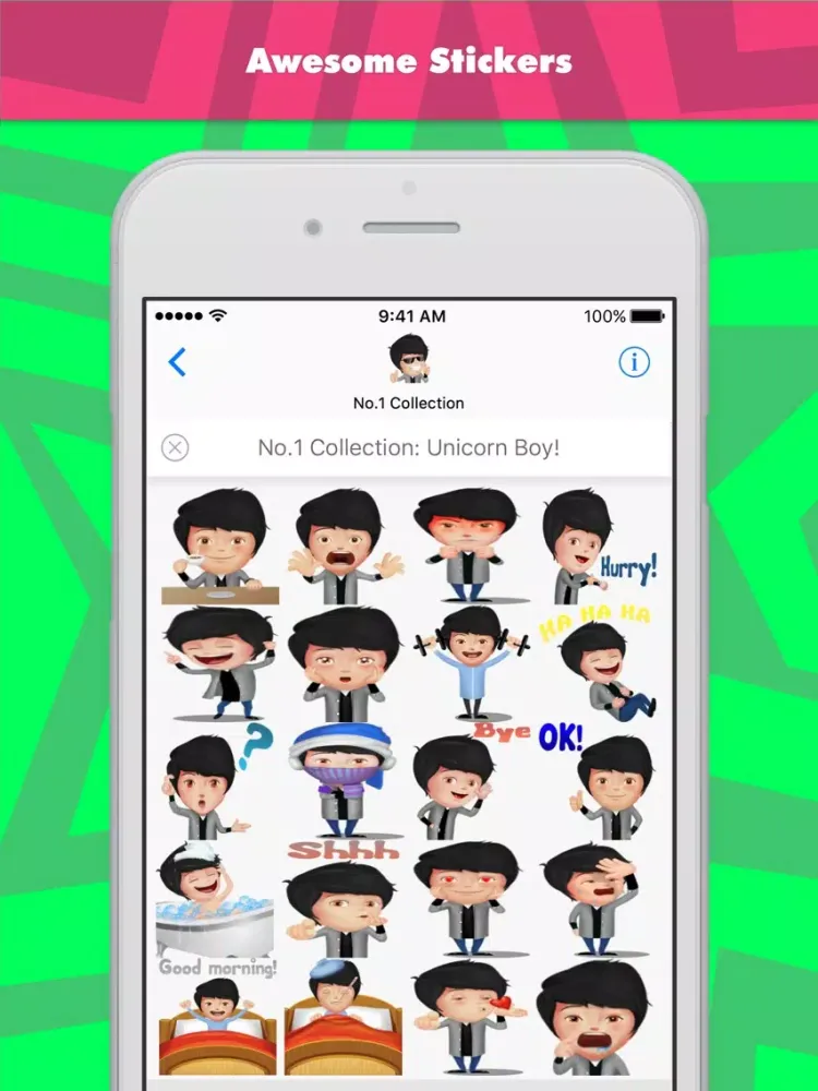 No.1 Collection: Unicorn Boy! stickers iPad 应用截图