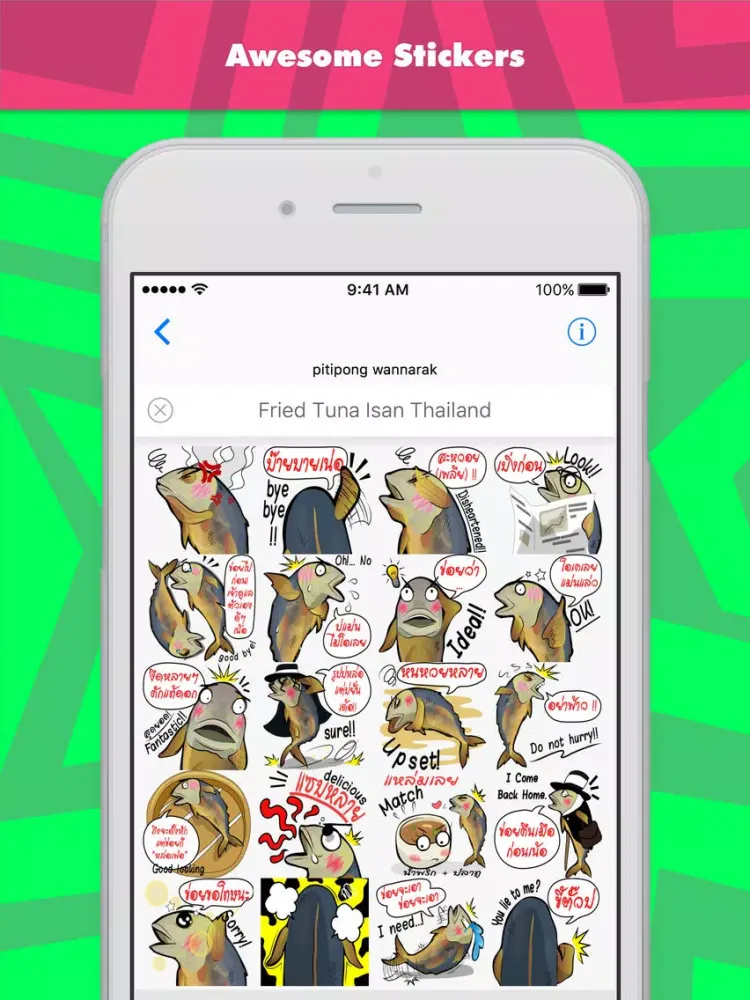 Fried Tuna Isan Thailand stickers by wpitipong iPad  스크린샷
