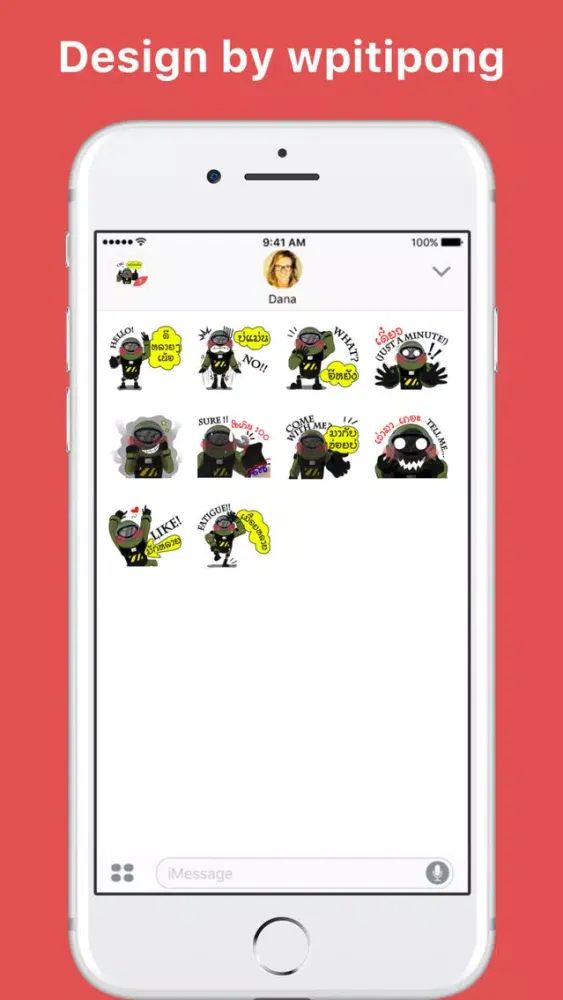 Cartoon Isan Thailand stickers by wpitipong应用截图