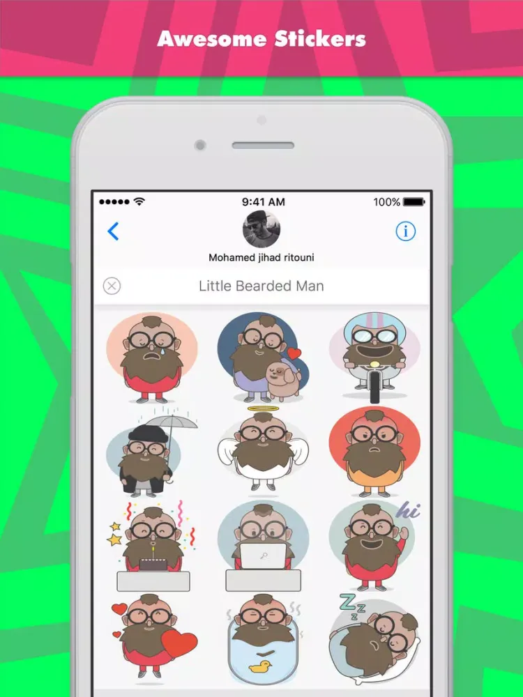 Captures d'écran de Little Bearded Man stickers by joyd ritouni iPad 