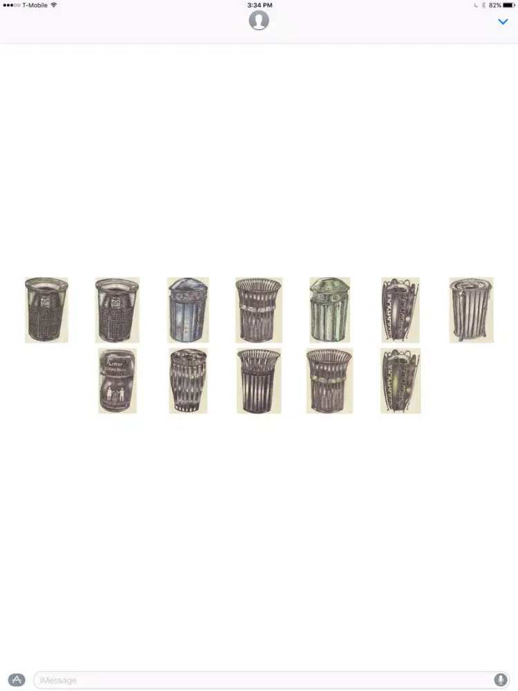 Ballpen NYC Bins Series stickers for iMessage iPad  سکرین شاٹس