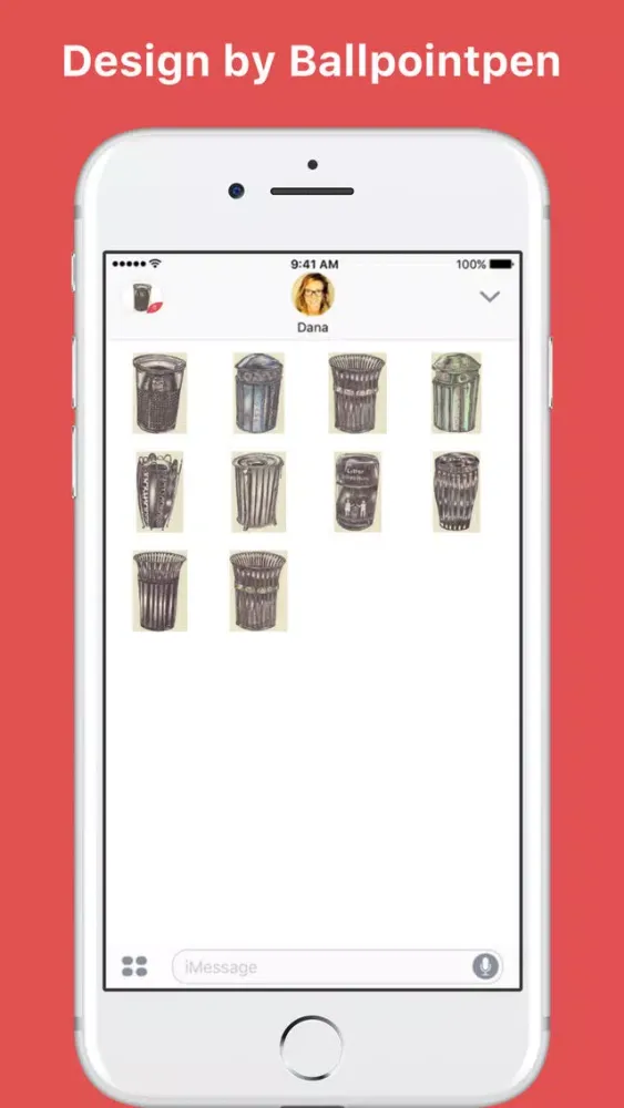Ballpen NYC Bins Series stickers for iMessage سکرین شاٹس