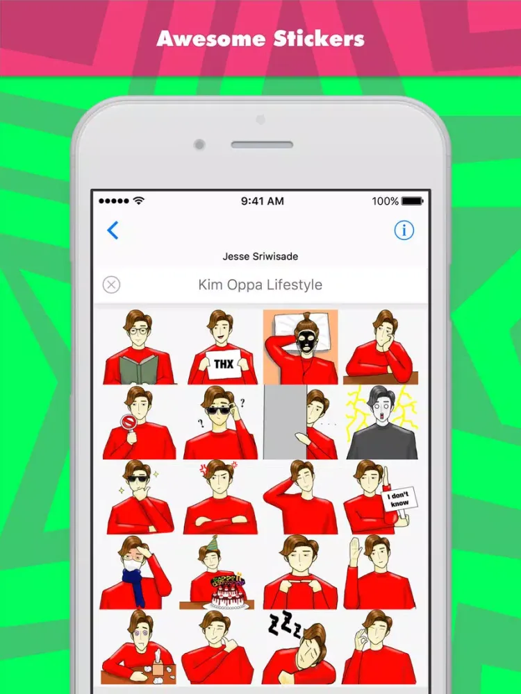 Kim Oppa Lifestyle stickers by Jesse Sriwisade iPad  Screenshots