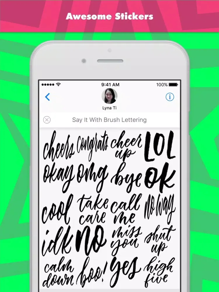 Tangkapan skrin Say It With Brush Lettering stickers by iamlynati iPad 