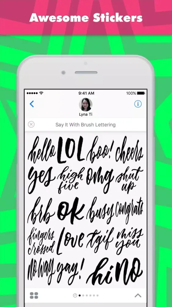 Tangkapan skrin Say It With Brush Lettering stickers by iamlynati