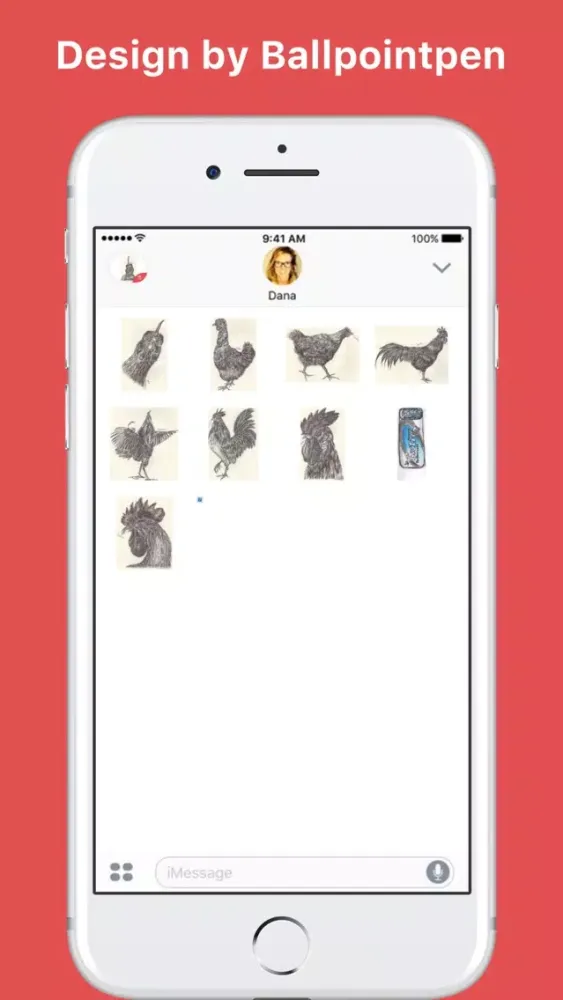 Ballpen Handsome Chickens stickers for iMessage应用截图