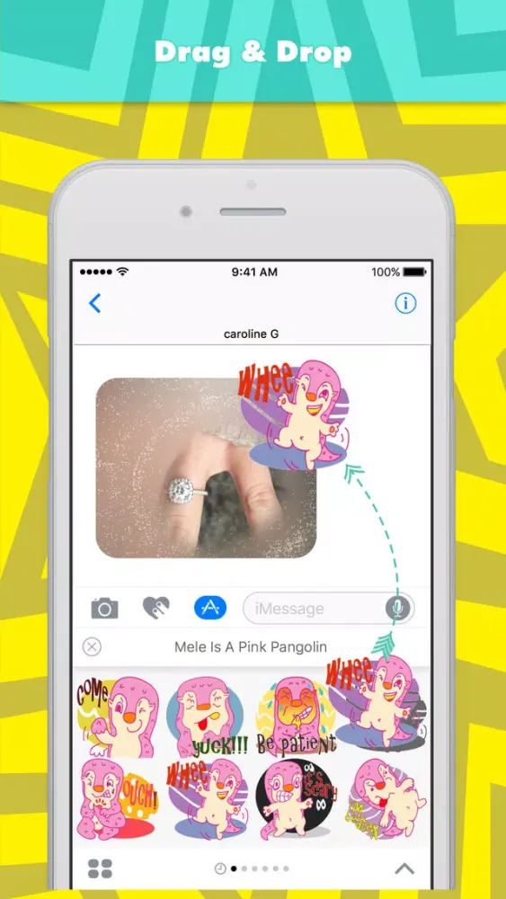 تصاویر Mele Is A Pink Pangolin stickers by caroline G